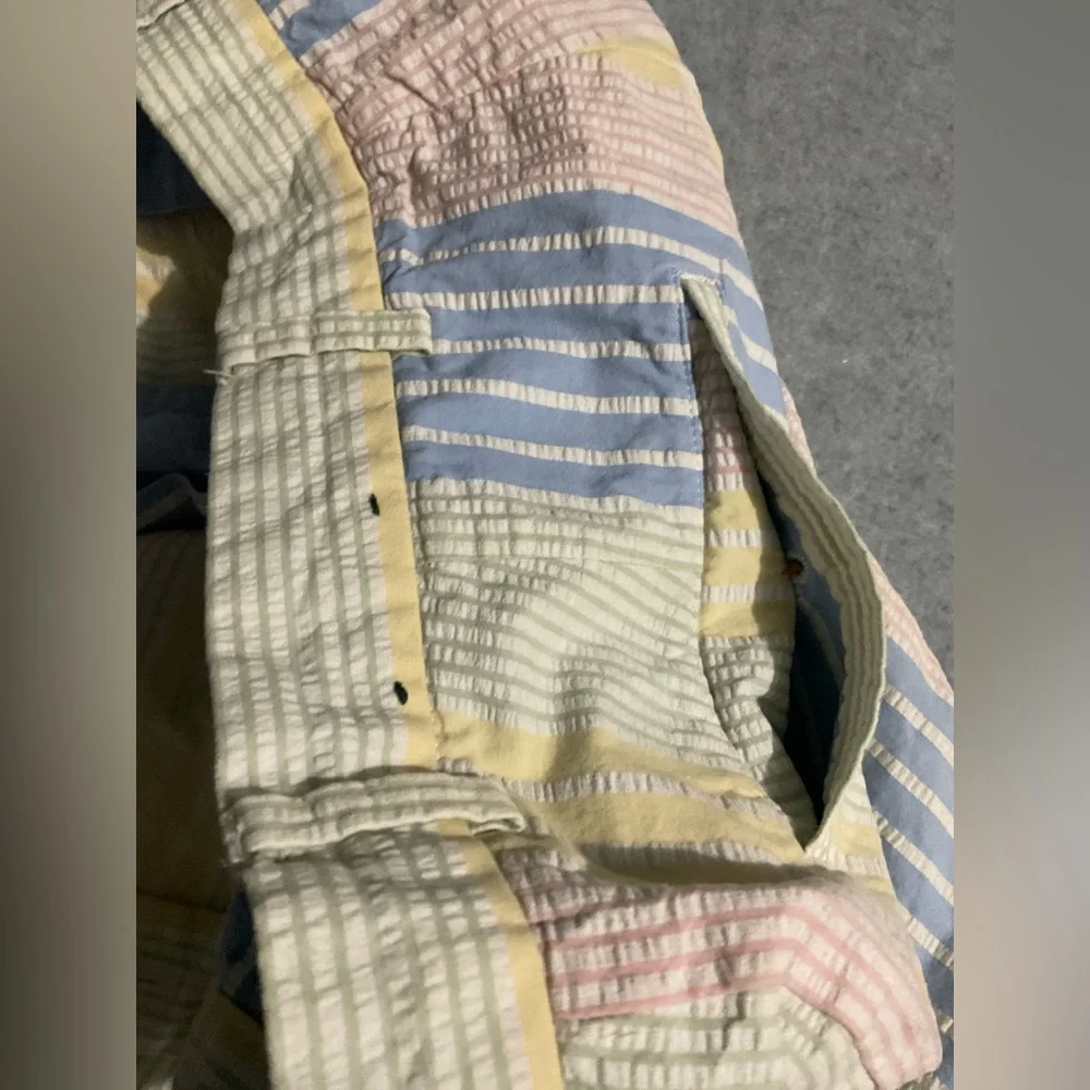 Brooks Brothers Pastel Seersucker Bermuda Shorts W30 Striped Preppy Cotton